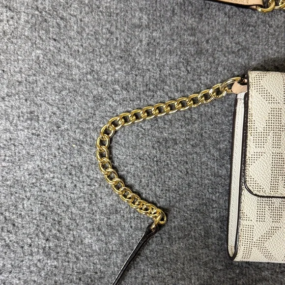Michael Kors Jet Set Travel Vanilla Logo Crossbody Wallet on Chain - Picture 4 of 14